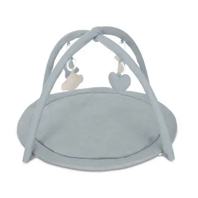 Saltea de activitati pentru bebelusi, Lorelli Moments, jucarii textile cu sunet si zornaitoare, 83 x 83 cm, Blue