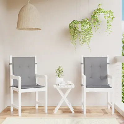 vidaXL Perne scaun cu spătar mic, 2 buc., gri, textil oxford