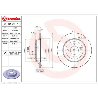 Disc frana BREMBO 08.C172.10