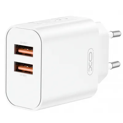 Incarcator Retea XO Design CE34, 12W, 2.4A, 2 x USB-A, Alb