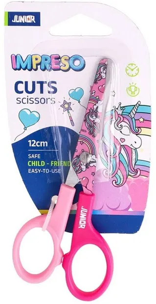 Foarfecă pentru copii Junior Impreso Cuts - Unicorn, 12 cm
