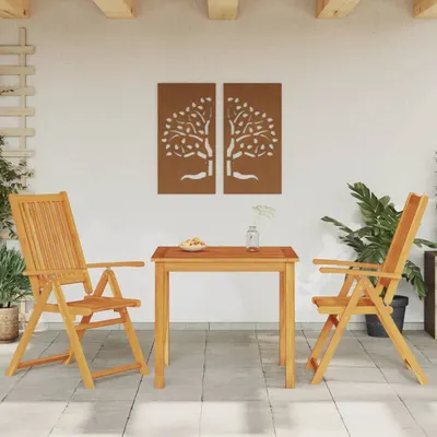 vidaXL Set mobilier de grădină, 3 piese, 85x85x74 cm, lemn masiv de acacia