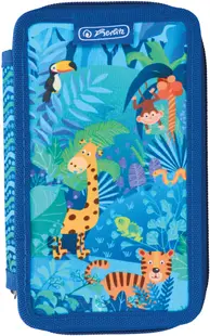 Penar cu rechizite Herlitz - Jungle Safari, 3 fermoare