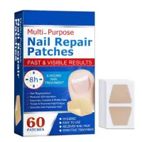 Set 60 Plasturi pentru Unghii Deteriorate, Galbene si Fragile, cu Extract de Arbore de Ceai si Usturoi