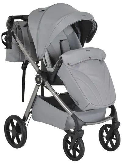 Cărucior combinat 3 în 1 Cangaroo - Unique, Cloud Silver