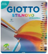 Creioane acuarelă Giotto Stilnovo -24 de culori, într-o cutie metalică