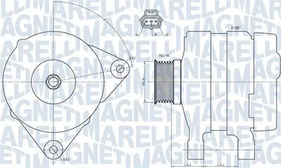 Alternator (14v, 150a) Potrivit Volvo C30, C70 Ii, S40 Ii, V50; Ford C-Max, Fiesta V, Focus C-Max, Focus Ii, Fusion, Kuga I; Mazda 3 1.6-2.0d 10.03-05.13