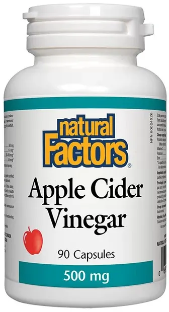 Apple Cider Vinegar, 500 mg, 90 capsule, Natural Factors