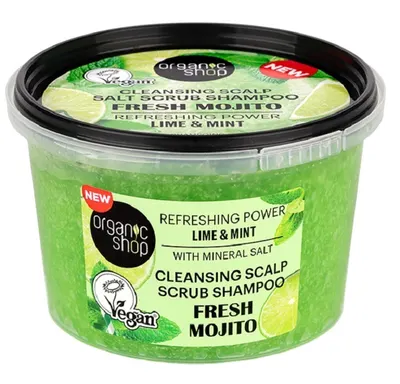 Organic Shop Șampon-exfoliant de curățare pentru scalp Fresh Mojito, 250 ml