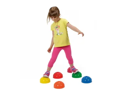 Set de 6 semisfere arici proprioceptive cu gaura Multiactiv Stones