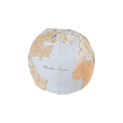 Fotoliu puf pentru copii albastru/bej World Map – Lorena Canals