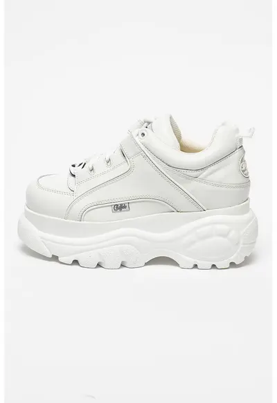 Pantofi sport flatform de piele cu aspect masiv Classics - Alb murdar