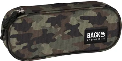 Penar oval școlar BackUp A - Camo, 1 fermoar