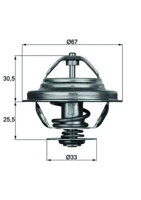 Termostat lichid racire (71 C) potrivit BMW 3 (E30), 3 (E36), 5 (E12), 5 (E28), 5 (E34), 6 (E24), 7 (E23), 7 (E32), Z1 2.0-3.5 10.73-11.99