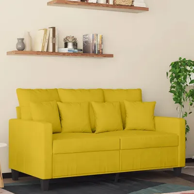 vidaXL Canapea cu 2 locuri, galben, 120 cm, catifea