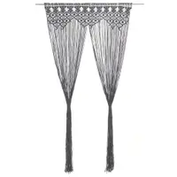 Gossi perdea macrame, antracit, 140 x 240 cm, bumbac