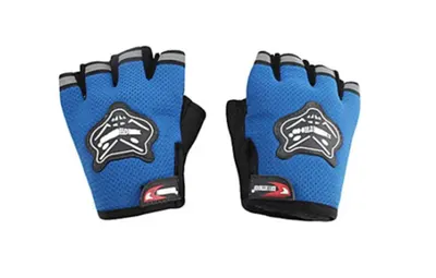 Set manusi sport Knighthood, fara degete, albastru, marime medie
