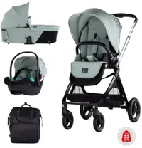 Cărucior pentru bebeluși 3 în 1 Chipolino - Elit, busuioc