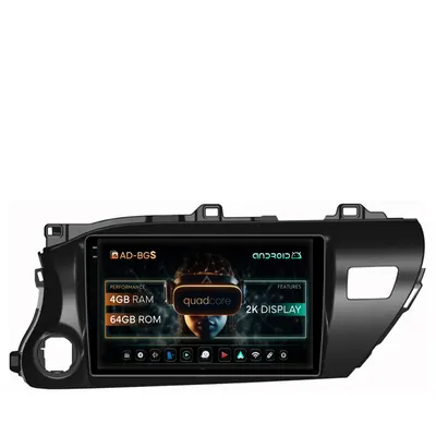 Navigatie 2K Toyota Hilux (2015+), Android, S-Quadcore 4GB RAM + 64GB ROM, 10.36 Inch - AD-BGS100042K+AD-BGRKIT086