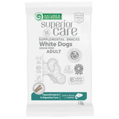 Nature's Protection Superior Care, somon, recompense hipoalergenice pentru caini adulti, 110 g