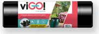 Saci de gunoi viGO! - LD, 80 l, 10 bucăți, închidere Wavetop, negri