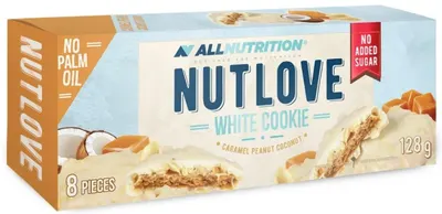 Nutlove White Cookie, ciocolată albă cu arahide, 128 g, AllNutrition