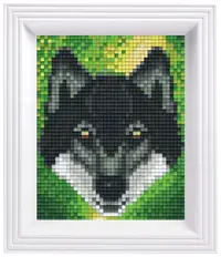 Mozaic cu ramă Pixelhobby - Lup, Kit Pixel Clasic