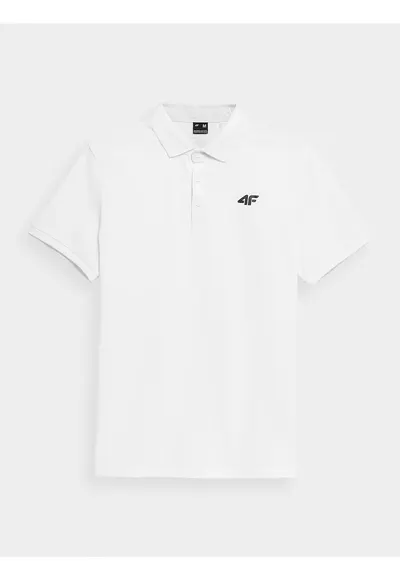 Tricou polo barbat M366 - bumbac - alb - croiala regulata