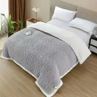Patura Cocolino tip Tricotaj cu Blanita Sherpa, 200x230 cm – Confort si Eleganta de la Johny Home Pucioasa, Gri deschis