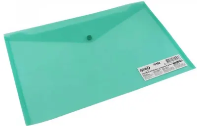 Mapă transparentă cu capsă Spree - 36.5 x 24 cm, verde