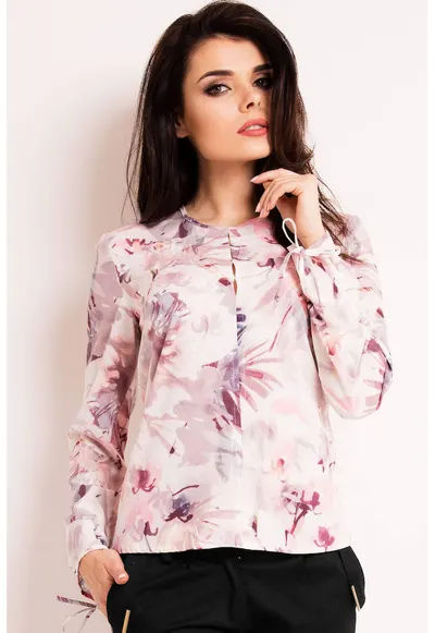 Bluza dama - Poliester - Alb/Roz