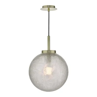 Lampa suspendata Avari 1 Light Pendant Satin Brass And Clear Frosted Glass