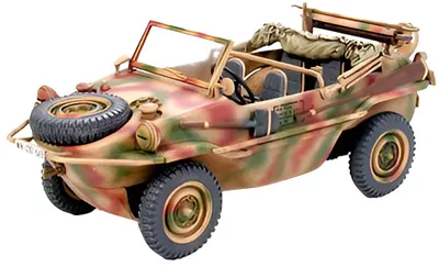 Model de asamblare TAMIYA Militar: Mașini - Mașină nemțească Schwimmwagen Tip 166 Pkw K2 (TAM32506)