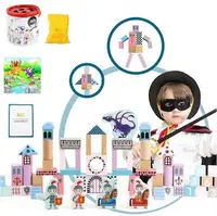 Set de joc Raya Toys - Cuburi din lemn și puzzle cu cavaleri