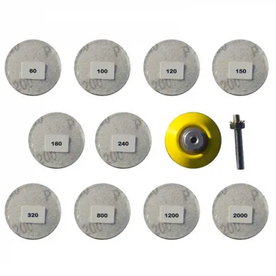 Set discuri abrazive pentru masini de gaurit si insurubat Troy 25930, O50 mm, granulatie P60-P2000, 100 piese