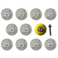 Set discuri abrazive pentru masini de gaurit si insurubat Troy 25930, O50 mm, granulatie P60-P2000, 100 piese