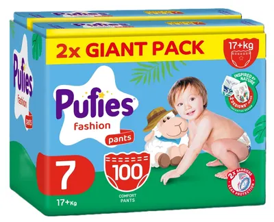 Scutece chilotei Pufies Fashion - Extra Large Plus, mărimea 7, 100 buc, 17+ kg, Giant pack