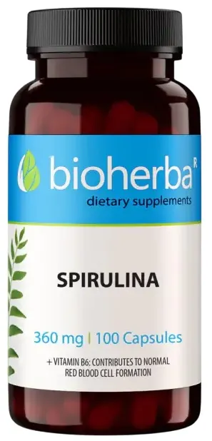 Spirulina, 360 mg, 100 capsule, Bioherba