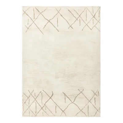 Covor crem lavabil, țesut manual din lână 200x290 cm Azera Crosshatch – Asiatic Carpets