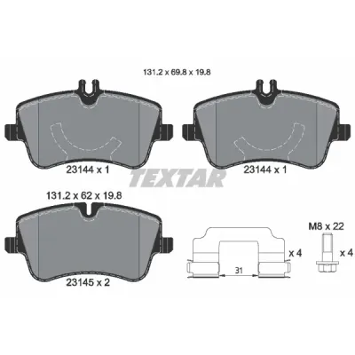 Set placute frana, frana disc TEXTAR 2314401