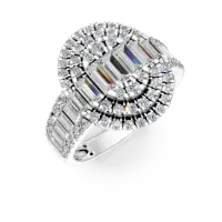 Inel din aur alb cu diamante baguette si rotunde de 1.5ct