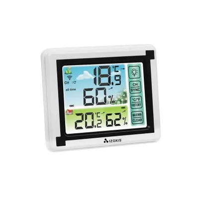 Termometru si higrometru digital, multifunctional, 433Mhz, 11x9x2,5 cm, alb