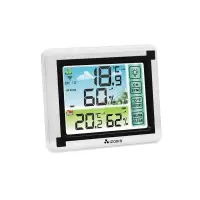 Termometru si higrometru digital, multifunctional, 433Mhz, 11x9x2,5 cm, alb