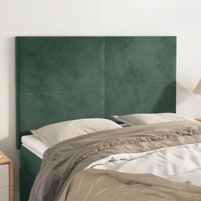 Gossi tablii de pat, 4 buc, verde inchis, 72x5x78/88 cm, catifea