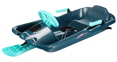 Sanie bob Gizmo Riders Skipper cu volan și frâne, asamblare Click&Go, Albastru