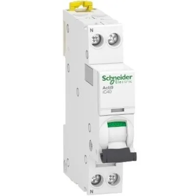 Intreruptor automat Acti9 iC40, 1P+N, 10A, 4,5kA/6kA, curba C, Schneider A9P52610