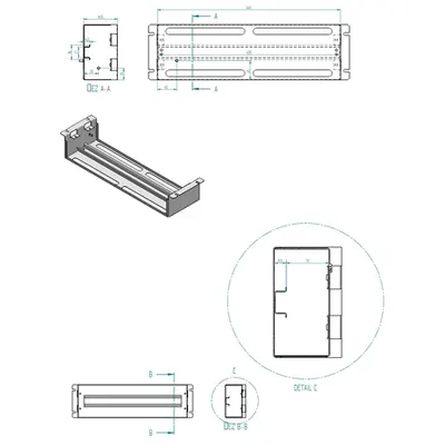Suport 19€œ ap modular,cu plastron si masca spate,3U,RAL7035