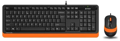 A4tech F1010 Fstyler Set cu cablu tastatura si mouse, USB, negru cu portocaliu