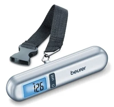 Cântar electronic pentru bagaje - Beurer LS 06, 40 kg, alb/gri