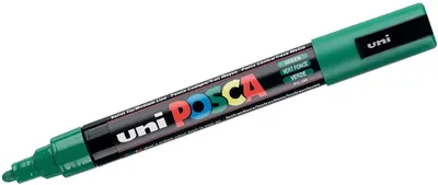 Marker permanent cu varf rotund Uni Posca - PC-5M, 2.5 mm, verde